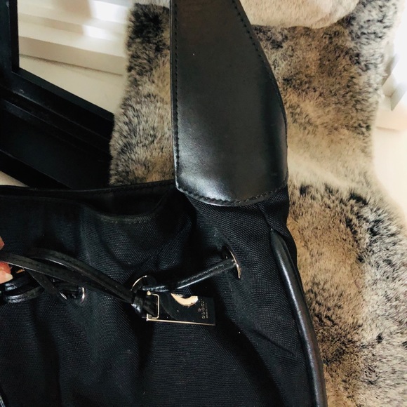 GUCCI Leather & Canvas Shoulder Purse Draw String * - Picture 5 of 8